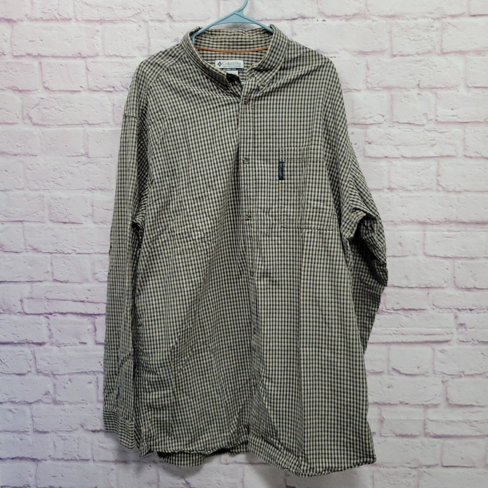 Columbia Sportwear Check Button Shirt Men 2XT 100% Cotton Gorpcore Outdoor Retro